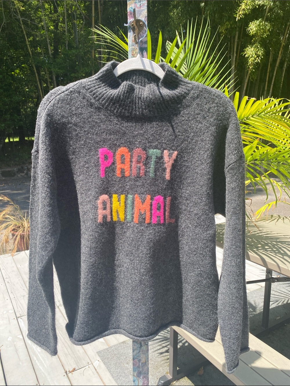Lou & Grey Charcoal 'Party Animal' Mock Turtleneck Sweater